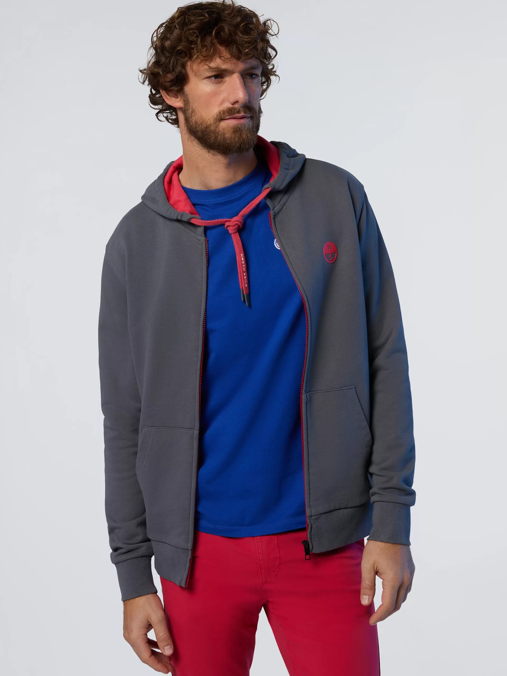 North Sails 'Full-zipper Hoodie With Rubber Logo^ Sweatshirts & Hoodies