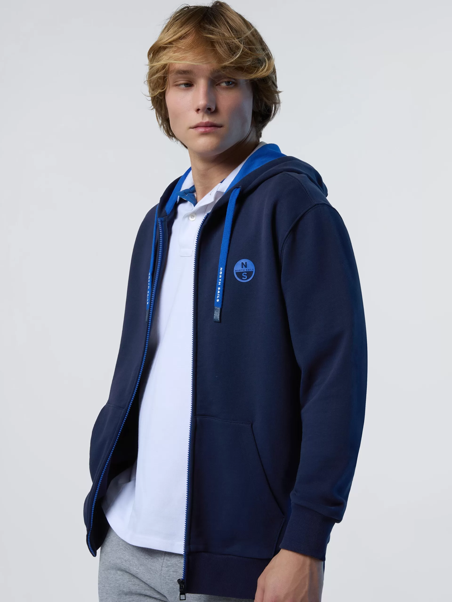 North Sails 'Full-zipper Hoodie With Rubber Logo^ Sweatshirts & Hoodies