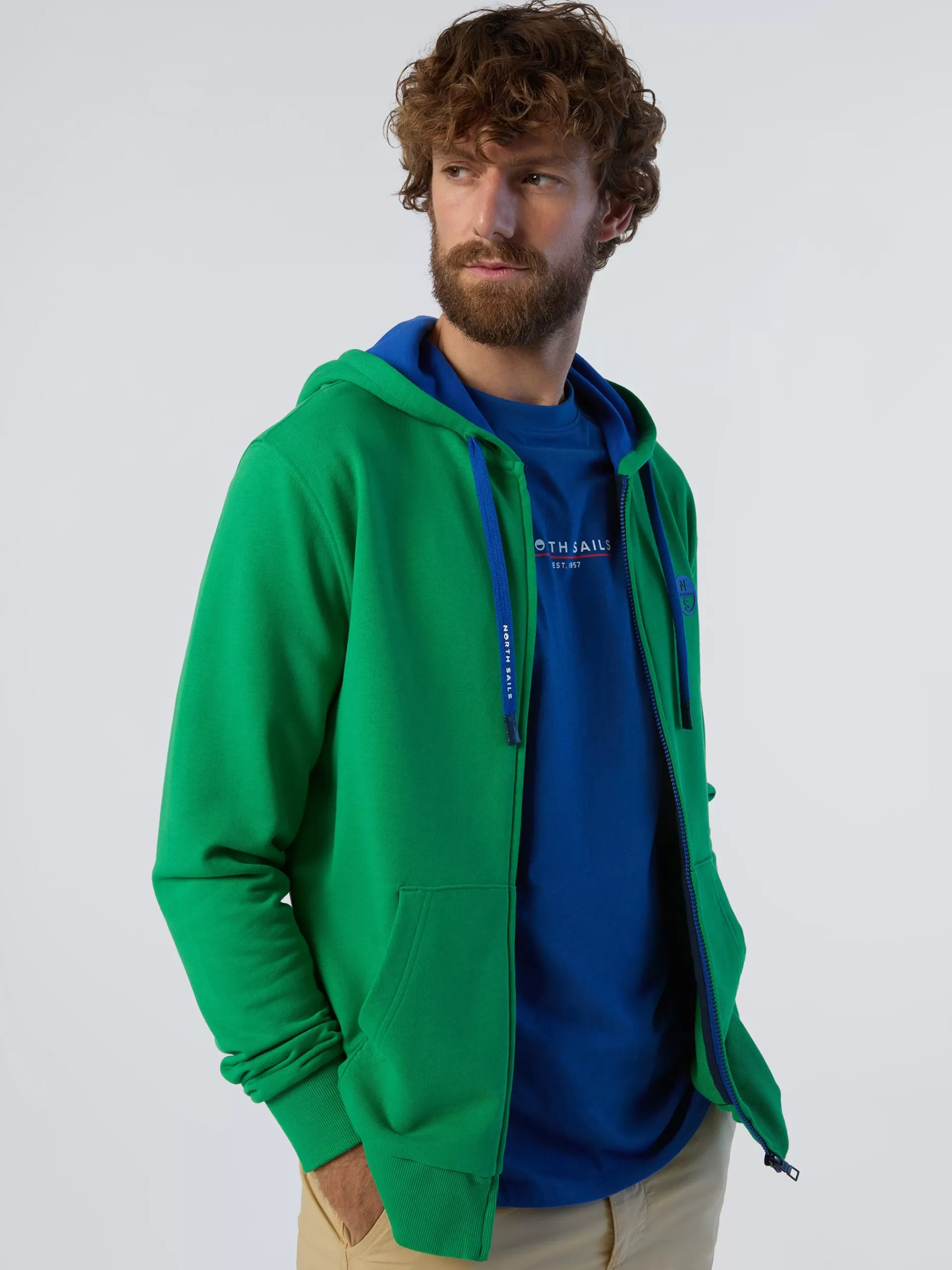 North Sails 'Full-zipper Hoodie With Rubber Logo^ Sweatshirts & Hoodies