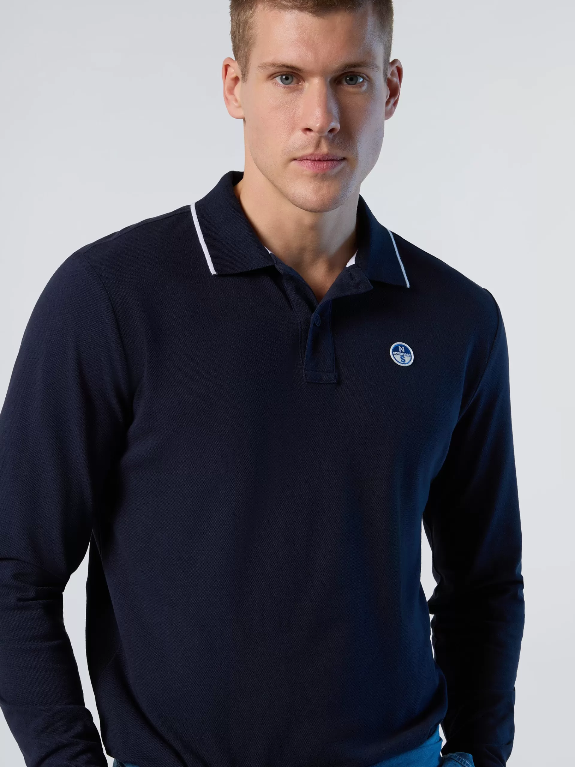 North Sails 'Long-sleeved Polo Shirt With Logo Collar^ Polo Shirts