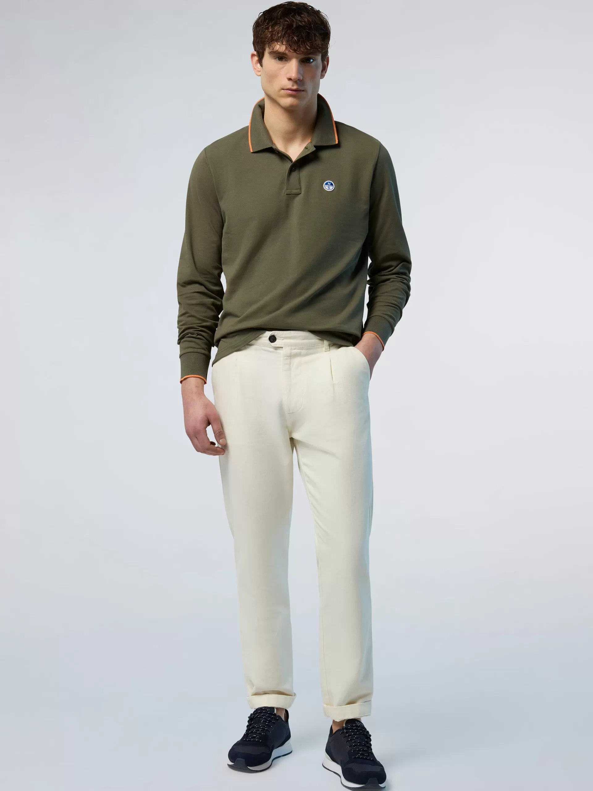 North Sails 'Long-sleeved Polo Shirt With Logo Collar^ Polo Shirts