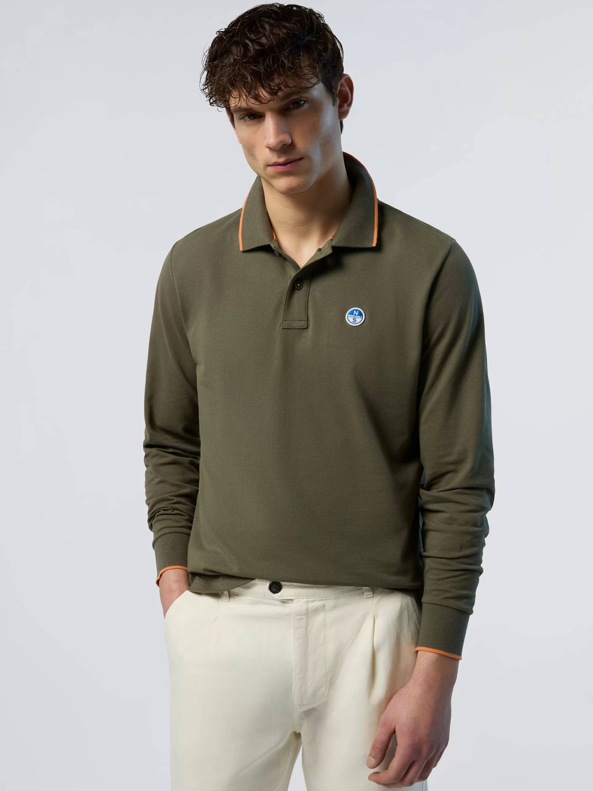 North Sails 'Long-sleeved Polo Shirt With Logo Collar^ Polo Shirts