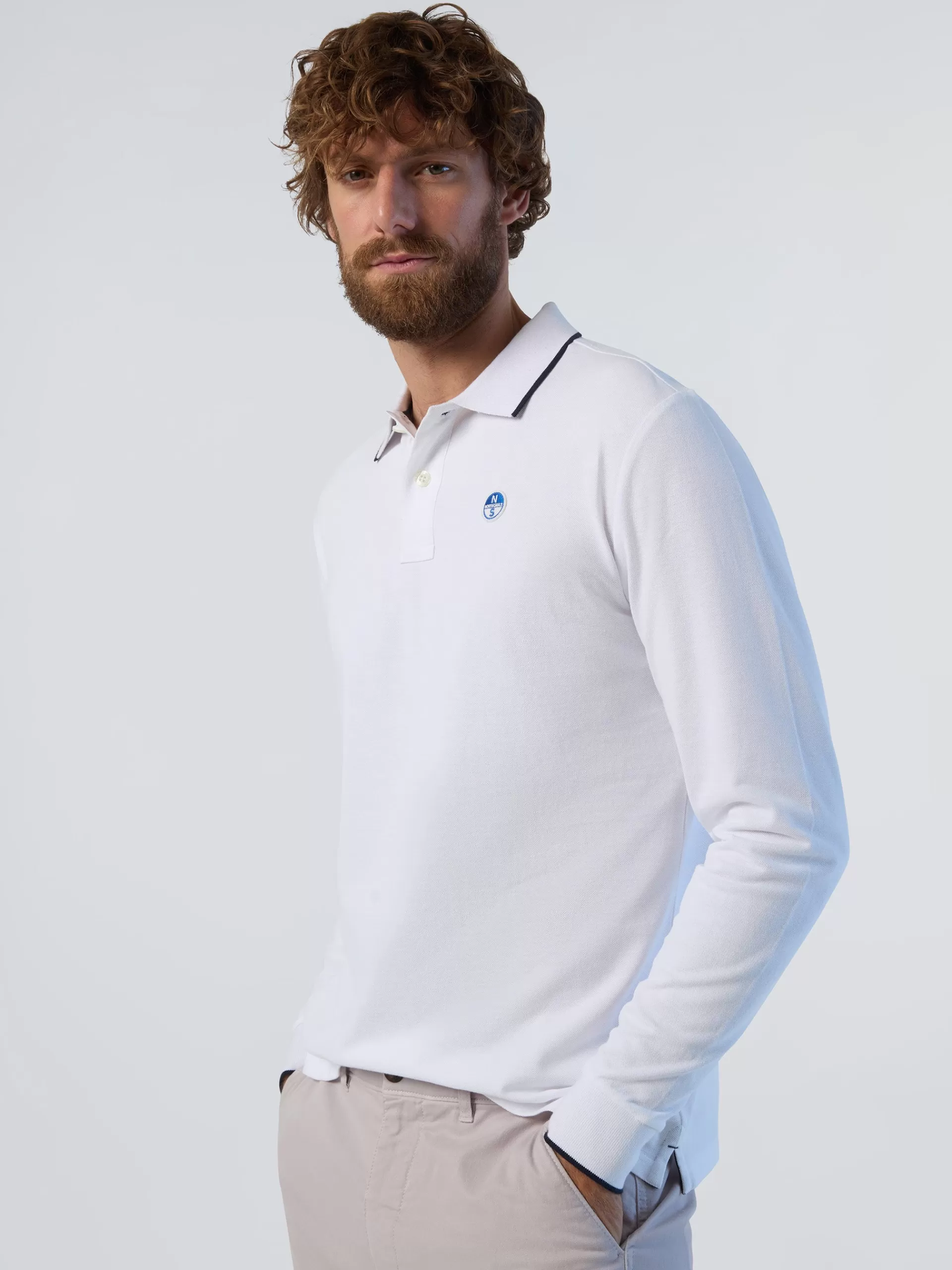 North Sails 'Long-sleeved Polo Shirt With Logo Collar^ Polo Shirts