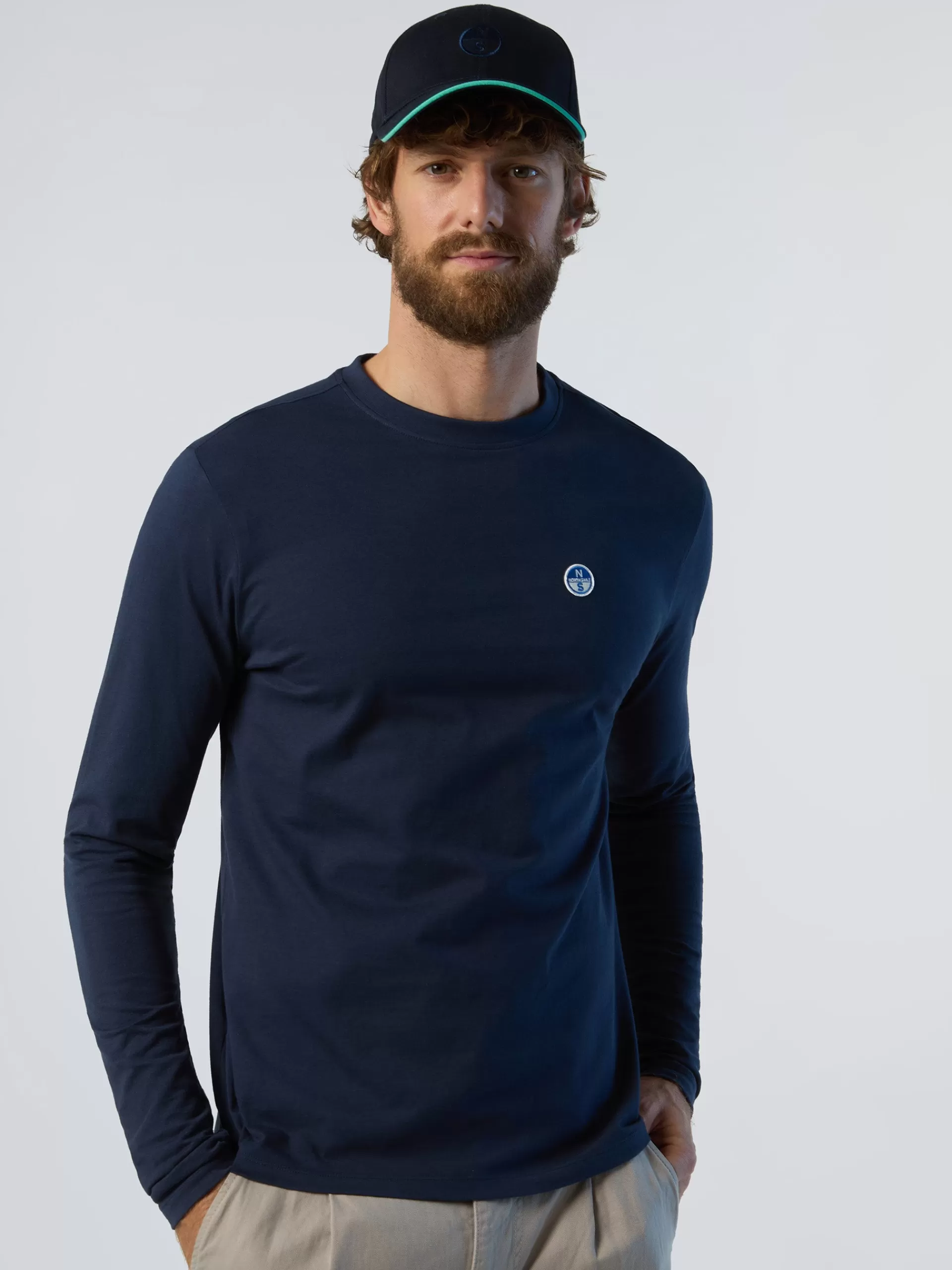 North Sails 'Long-sleeved T-shirt With Logo Patch^ T-shirts