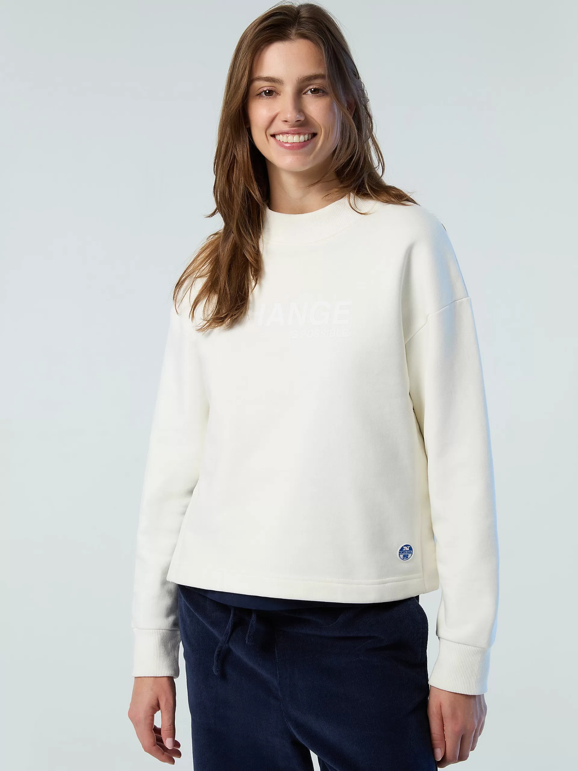 North Sails 'Mock-neck Slogan Sweatshirt^Women Outlet