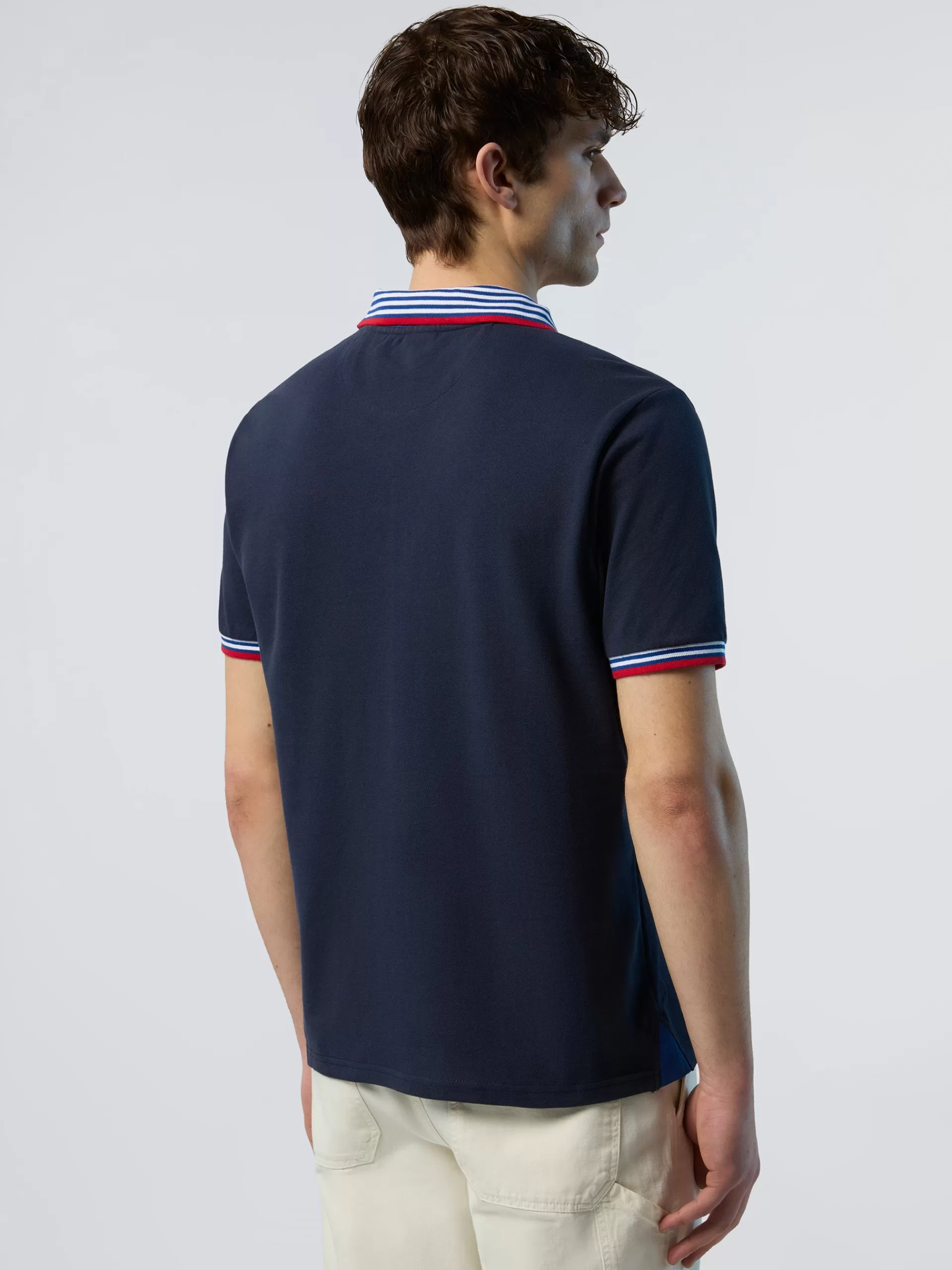 North Sails 'Polo Shirt With Striped Collar^ Polo Shirts