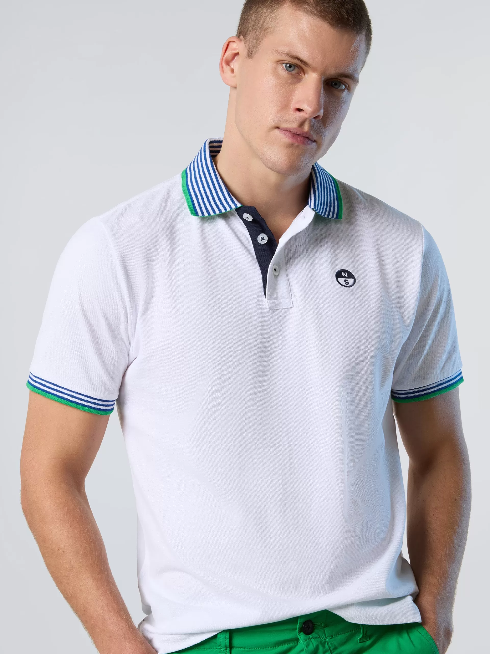 North Sails 'Polo Shirt With Striped Collar^ Polo Shirts