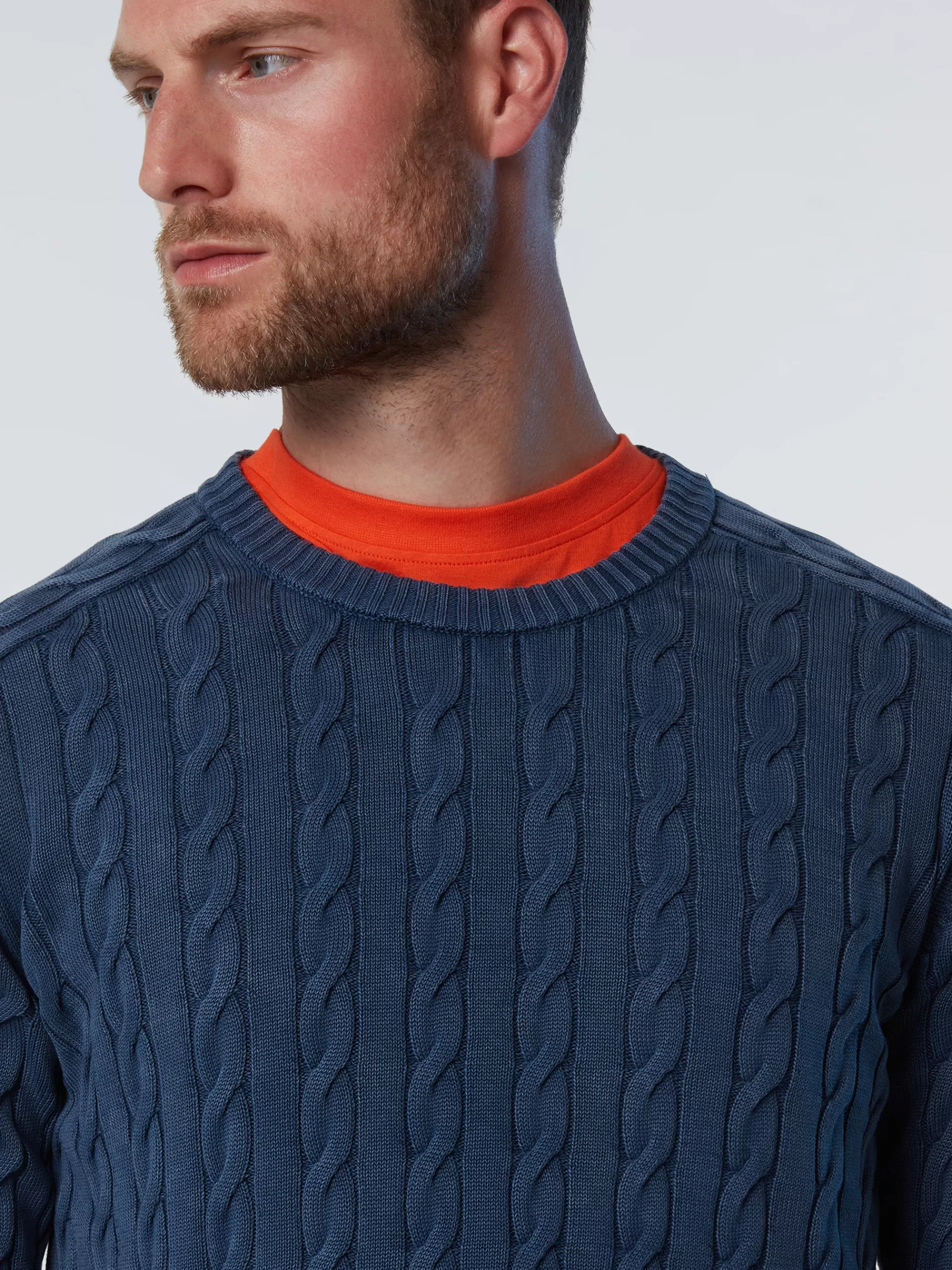 North Sails 'Stonewashed Cable-knit Sweater^ Sweaters & Cardigans