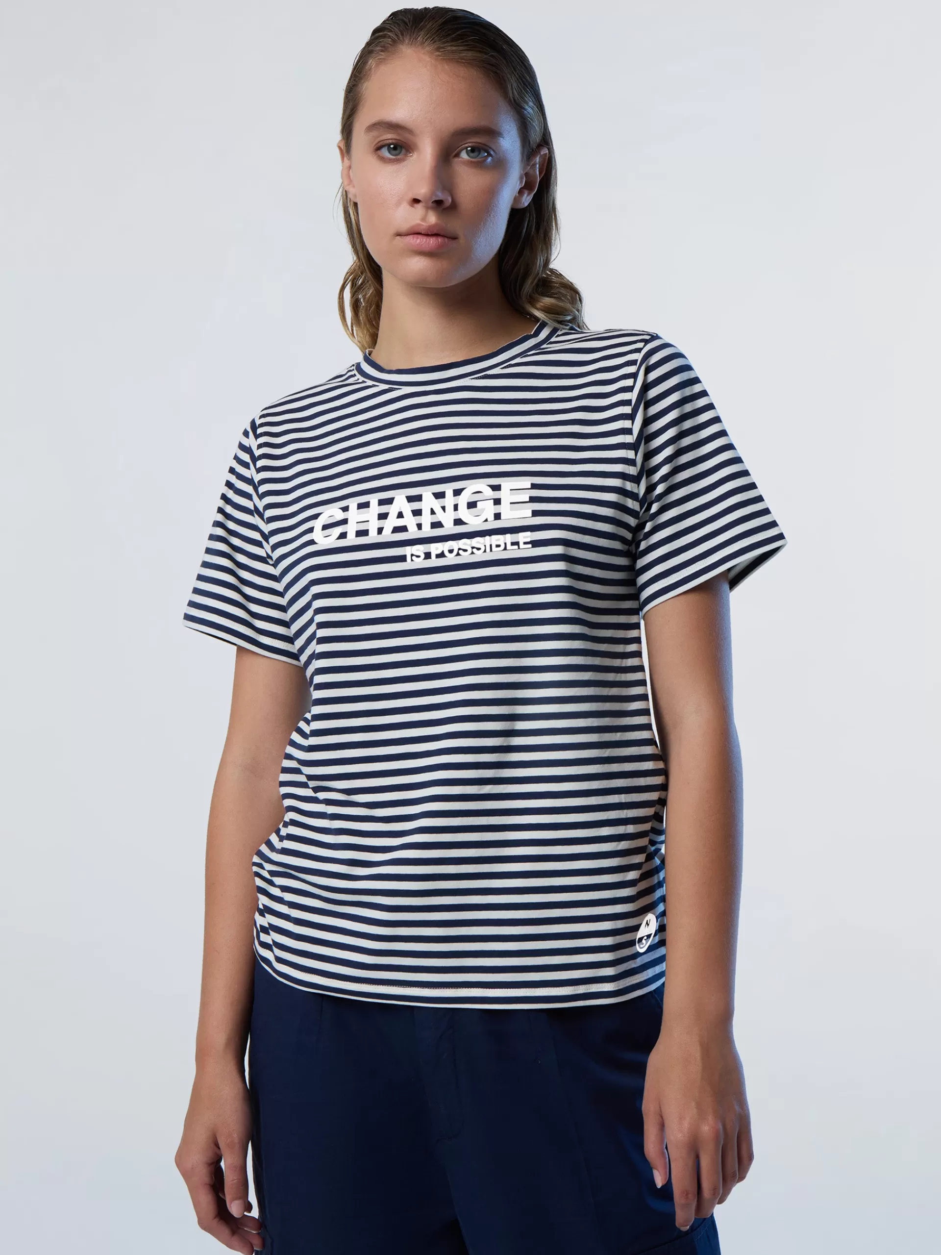 North Sails 'Striped Modal T-shirt With Slogan^Women T-shirts & Tops