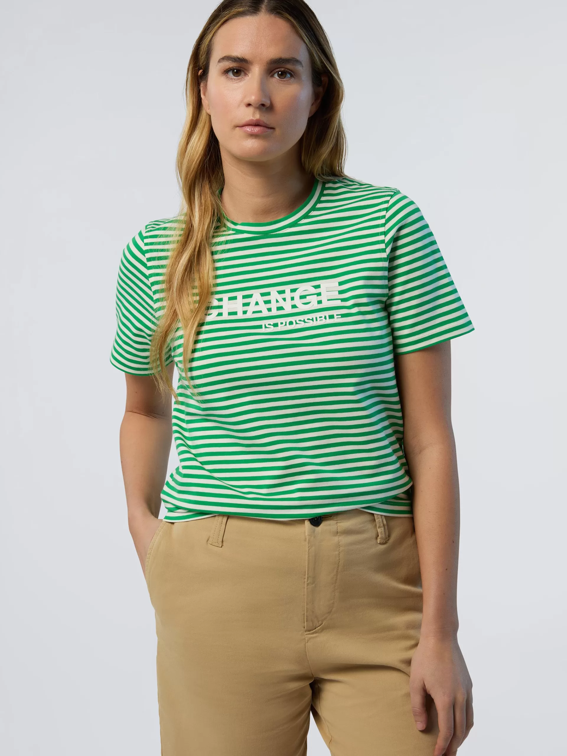 North Sails 'Striped Modal T-shirt With Slogan^Women T-shirts & Tops