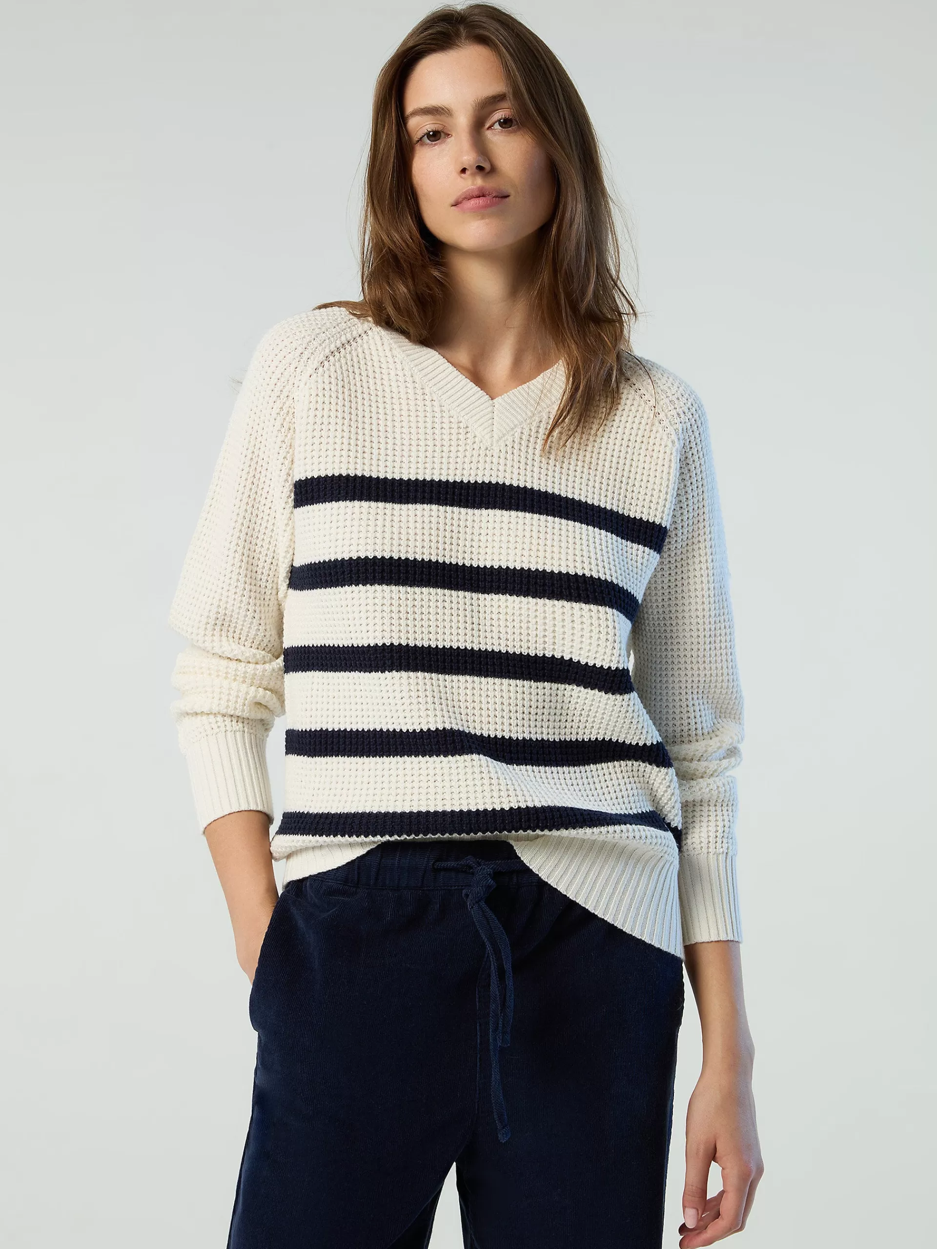 North Sails 'Striped V-neck Sweater^Women Outlet