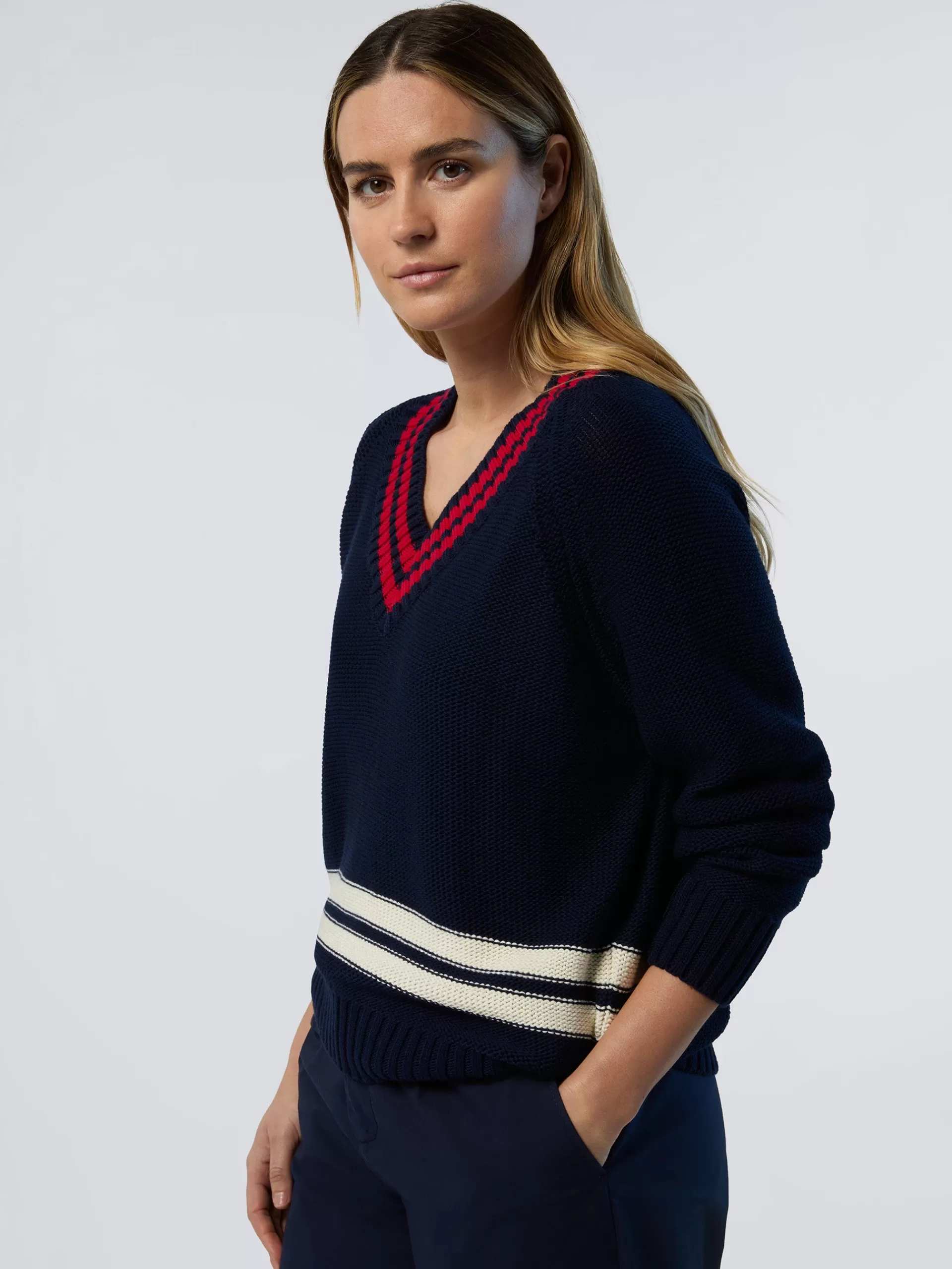 North Sails 'V-neck Varsity Sweater^Women Sweaters & Cardigans