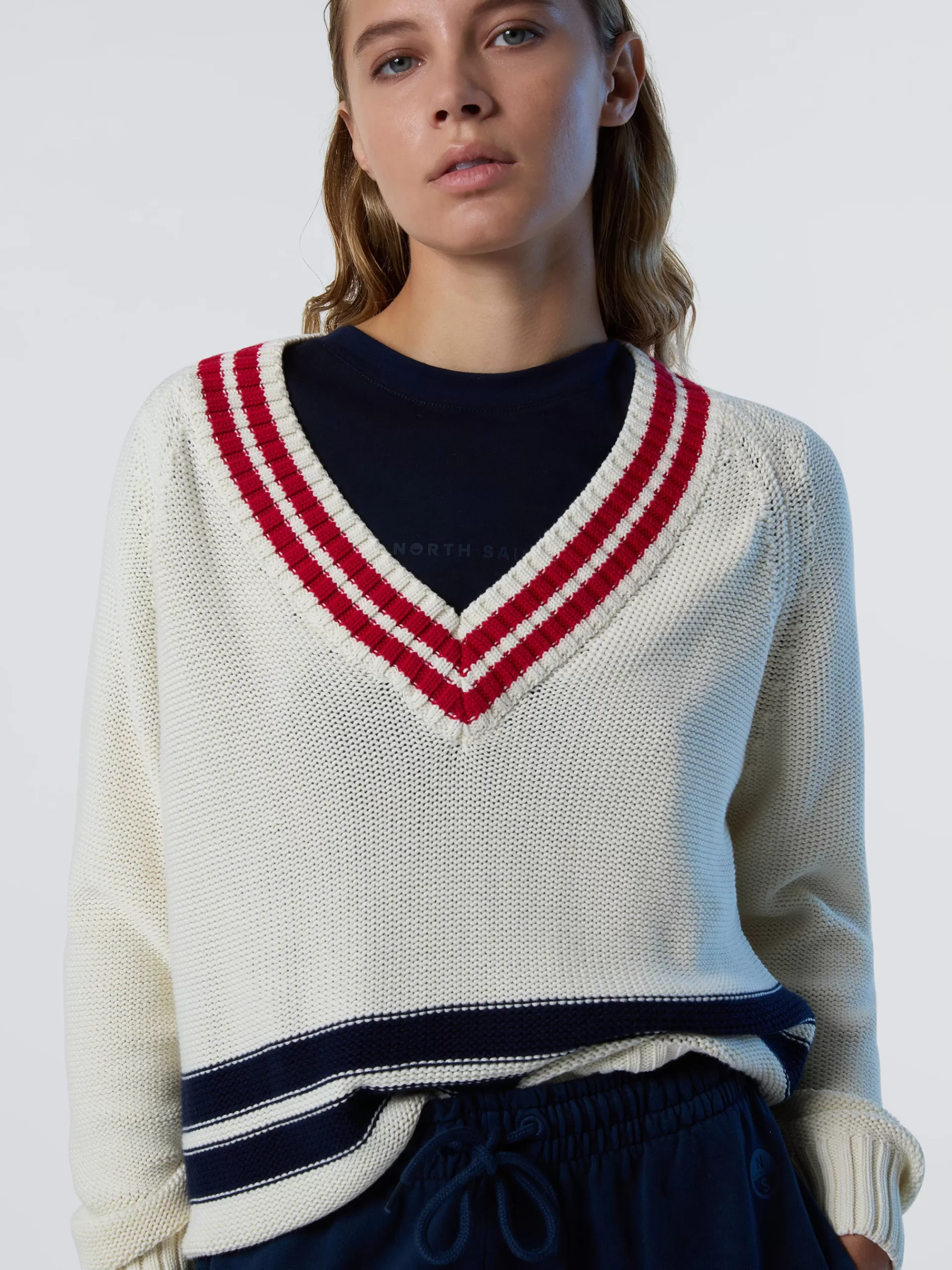 North Sails 'V-neck Varsity Sweater^Women Sweaters & Cardigans